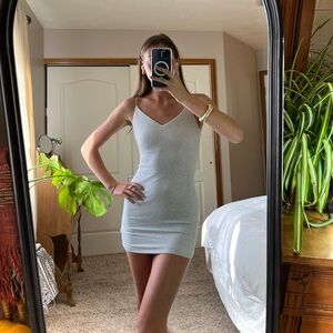 B Darlin White glitter mini dress